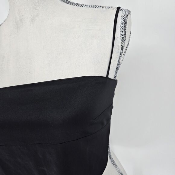 Danielle Bernstein Black Bandana Crop Top Medium Tie Back Adjustable Straps - Picture 2 of 6